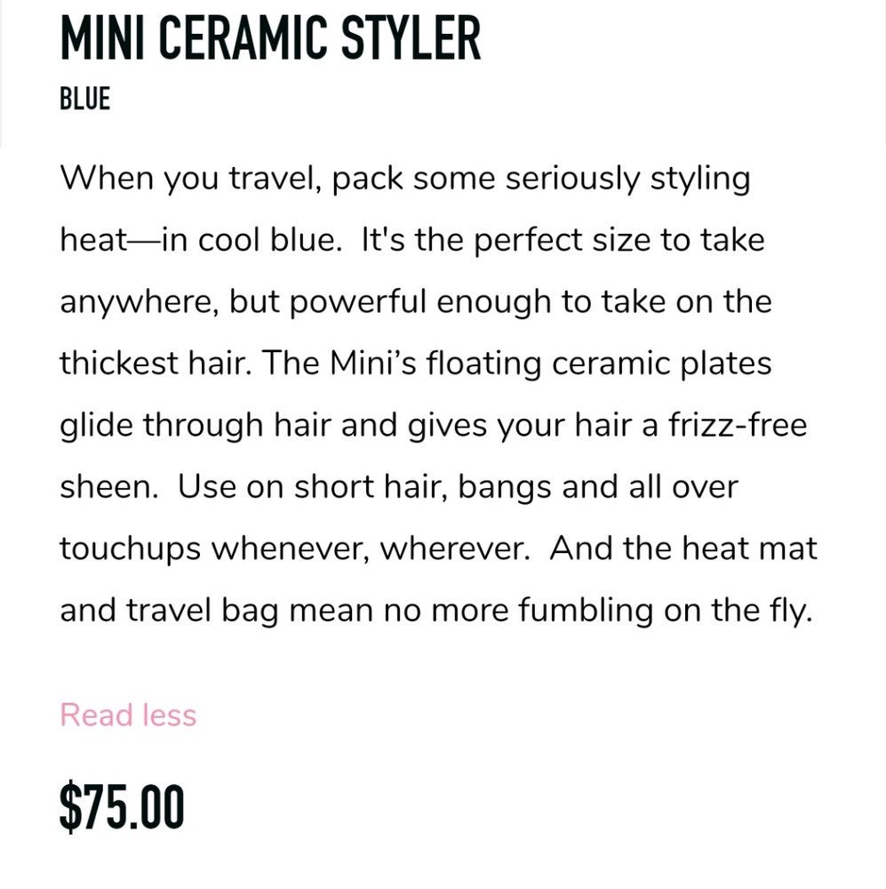 BNIB Pyt Blue Mini Ceramic Styling Tool - Picture 3 of 4